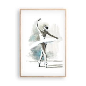 Poster in light oak frame - Enchanted into a Swan - 61x91 cm