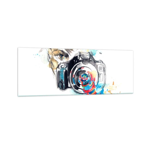 Glass picture - In the Eye of the Lens - 140x50 cm