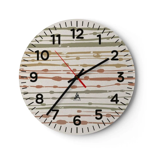 Wall clock - Clock on glass - Musical Colour Notation - 40x40 cm