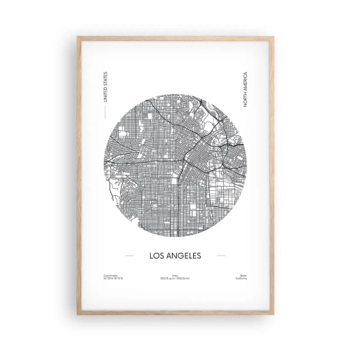 Poster in light oak frame - Anatomy of Los Angeles - 70x100 cm
