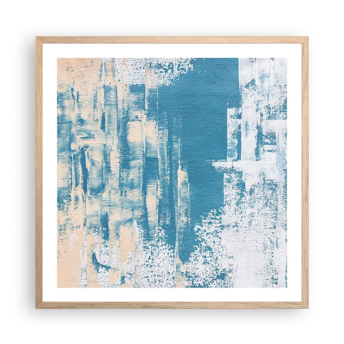 Poster in light oak frame - Through an Icicle - 60x60 cm