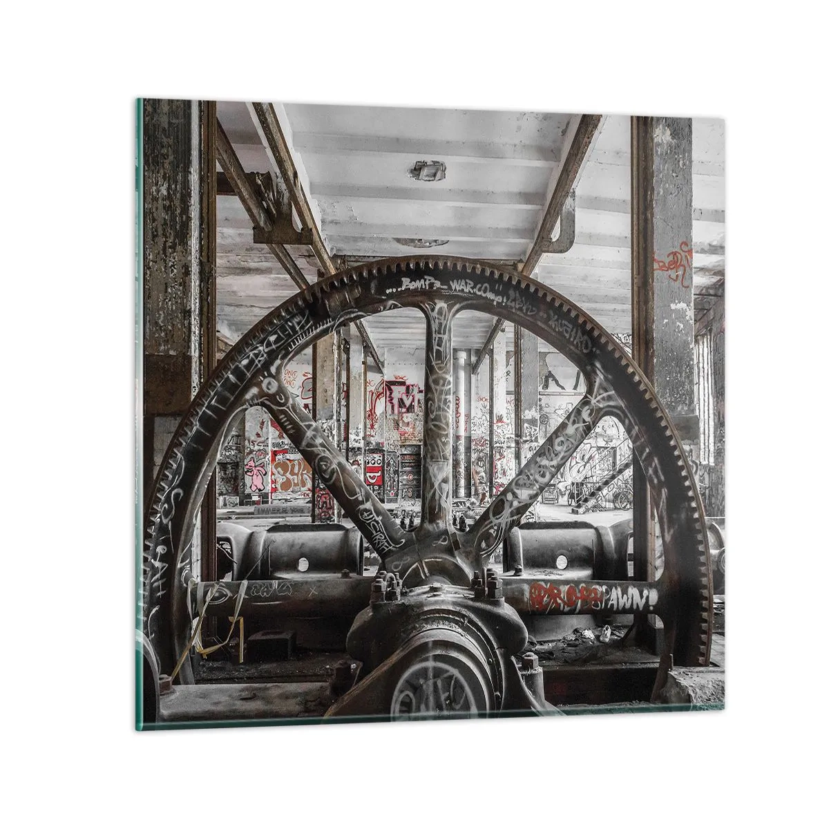 Glass picture - Secret Life of a Factory - 30x30 cm