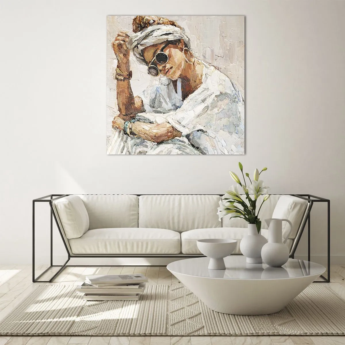 Glass picture - Portrait in Full Sun - 60x60 cm