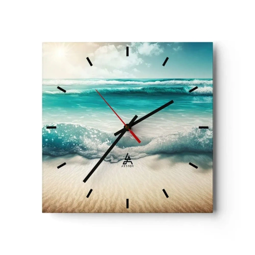 Wall clock - Clock on glass - Calm of the Ocean - 40x40 cm