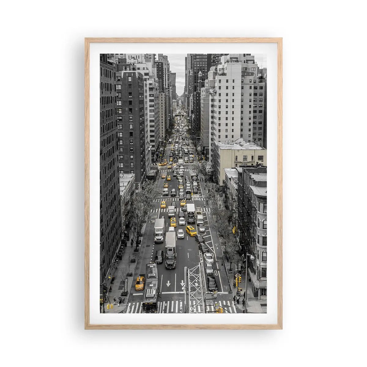 Poster in light oak frame - New York Life - 61x91 cm