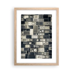 Poster in light oak frame - And Music Is Playing - 30x40 cm