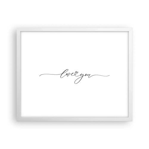Poster in white frmae - Black on White - 50x40 cm