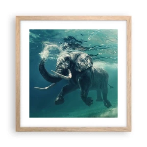 Poster in light oak frame - Everyone Likes to Swim - 40x40 cm