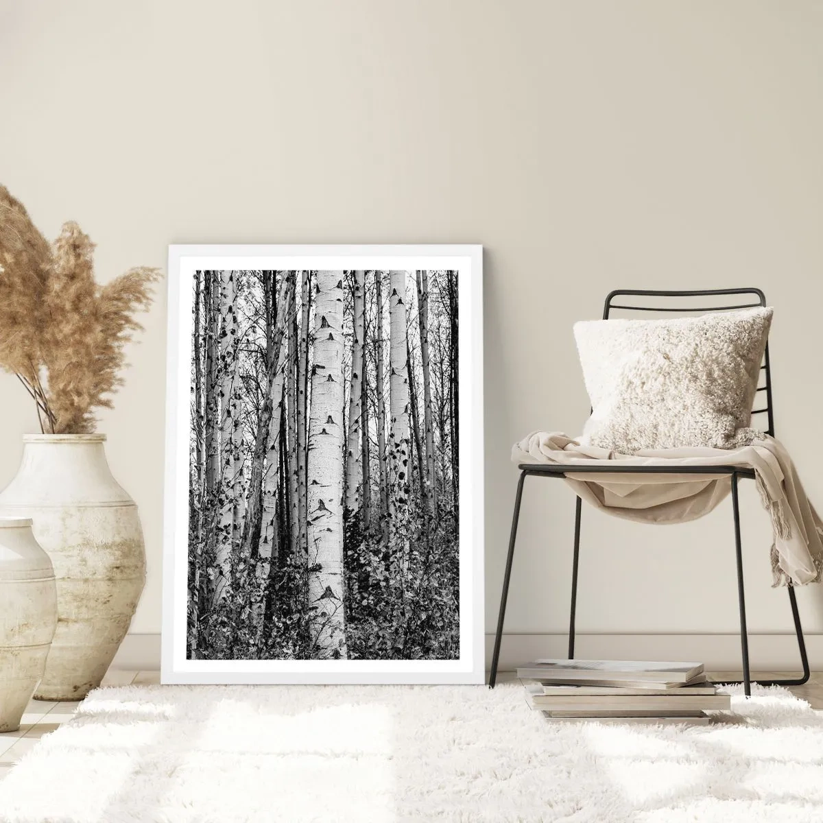 Poster in white frmae - Birch Colonnade - 61x91 cm