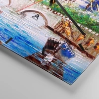 Clock face with lines