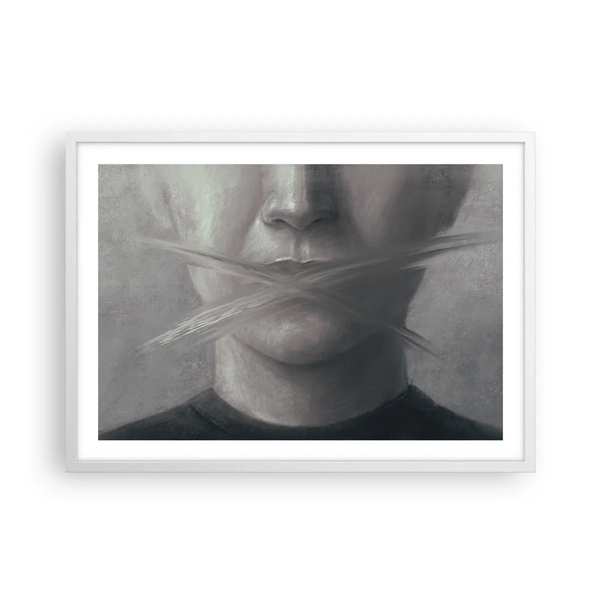 Poster in white frmae - Not a Word - 70x50 cm