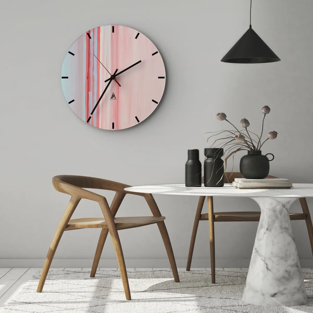 Wall clock - Clock on glass - Abstract at Dawn - 30x30 cm