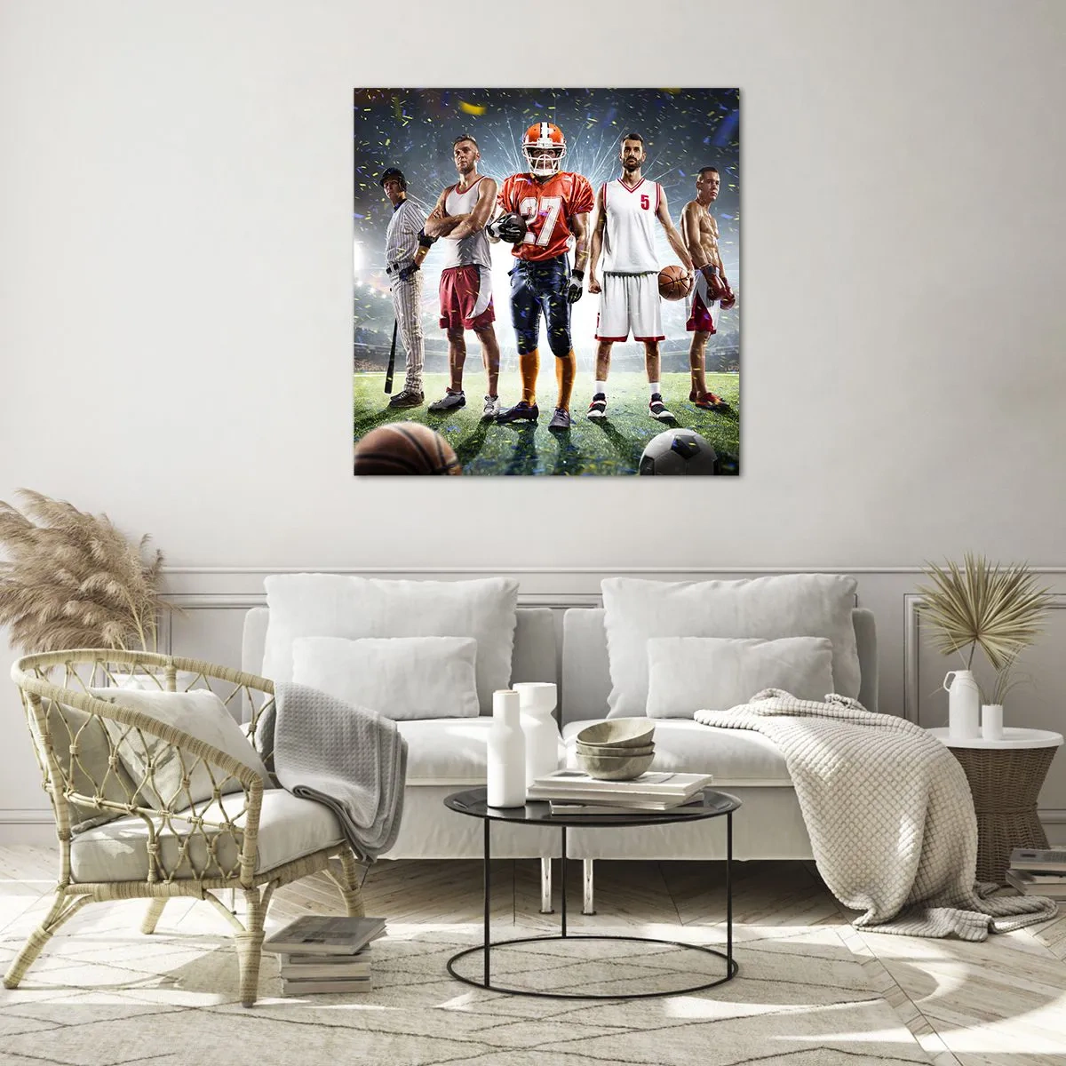 Glass picture - Gladiators of the Pitch - 60x60 cm