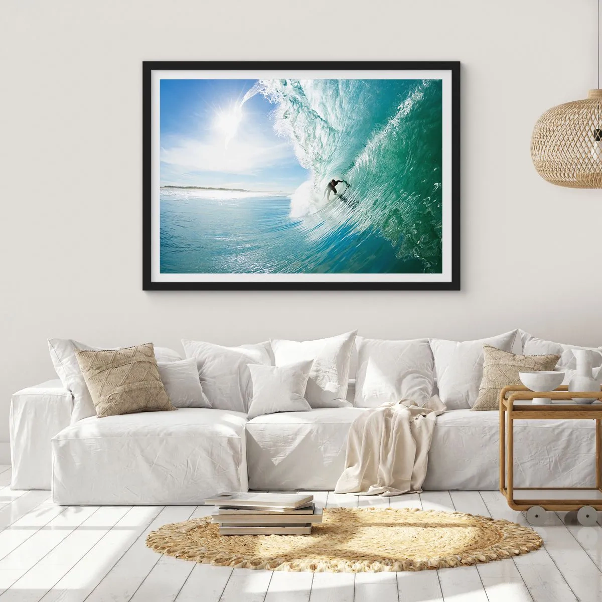 Poster in black frame - Riding the Wave - 70x50 cm