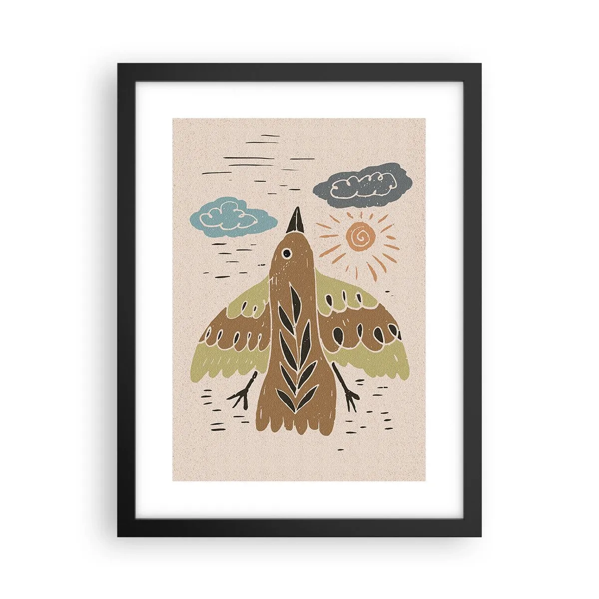 Poster in black frame - Joyful Flight - 30x40 cm
