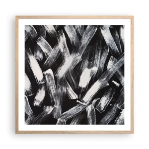 Poster in light oak frame - Abstract in Industrial Spirit - 60x60 cm