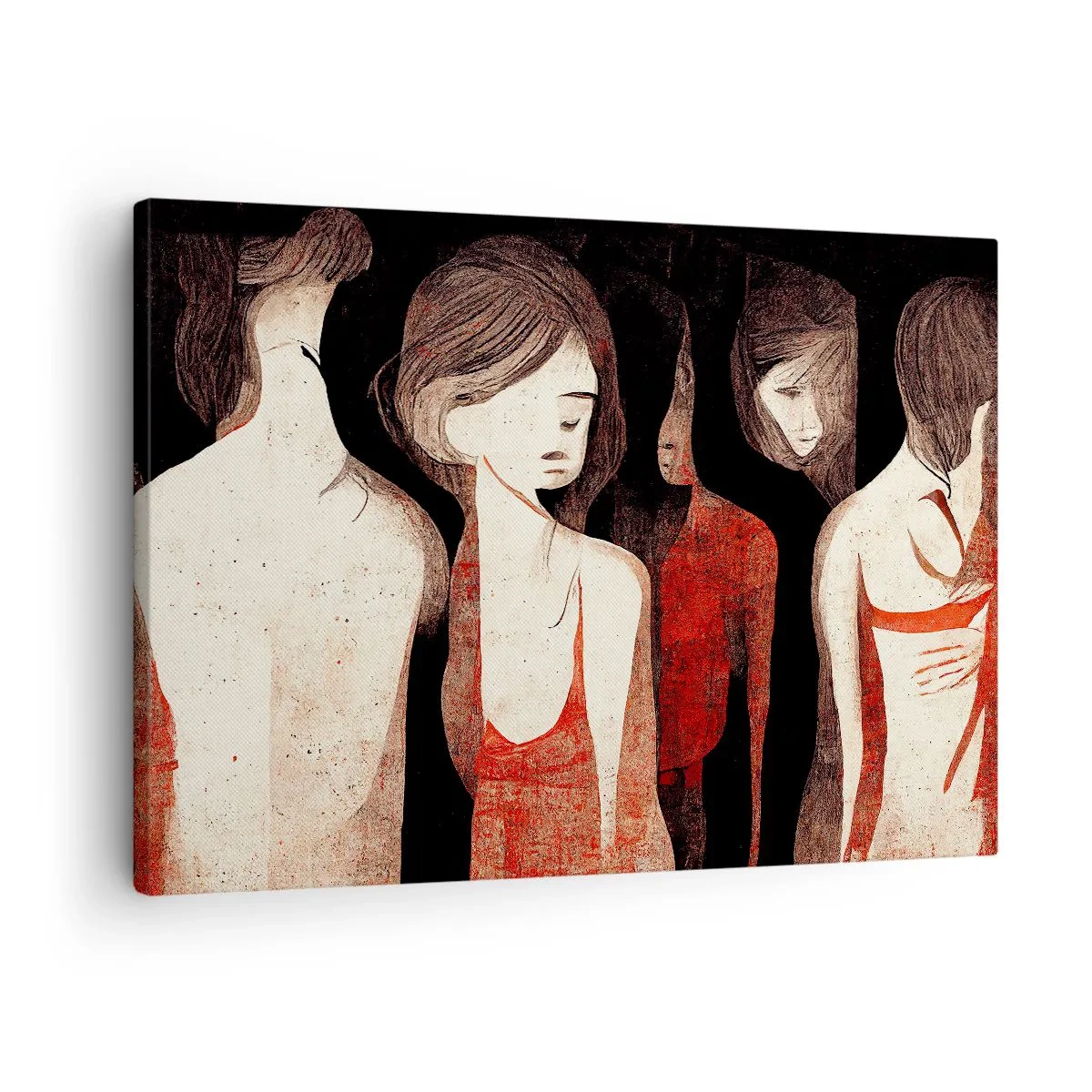 Canvas picture - Artistic figures in an abstract composition - 70x50cm - Madonnas from Darkness - Modern wall decoration for the living room and bedroom ARTTOR