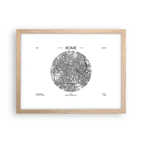 Poster in light oak frame - Anatomy of Rome - 40x30 cm