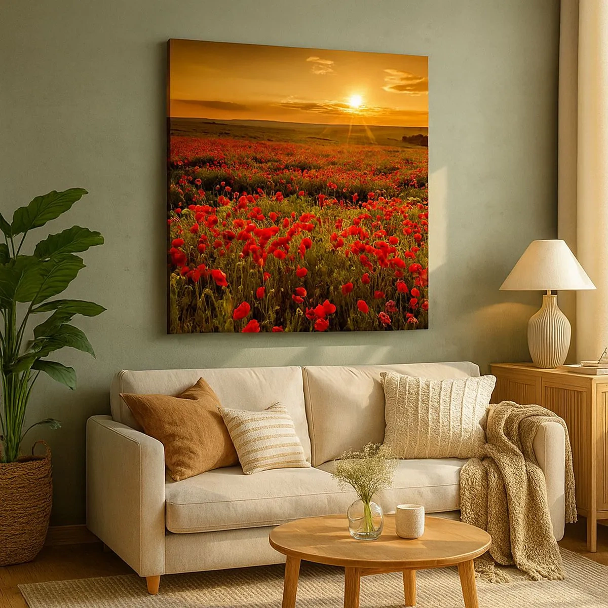 Canvas picture - In the Meadow, among Flood of Flowers - 30x30 cm