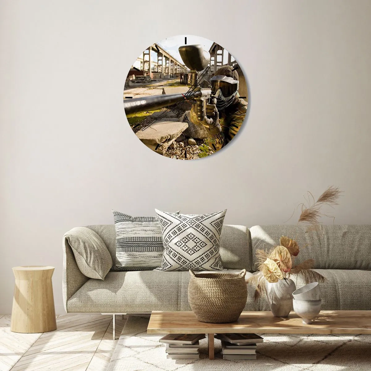 Wall clock - Clock on glass - You Can Be a Hero Too - 40x40 cm
