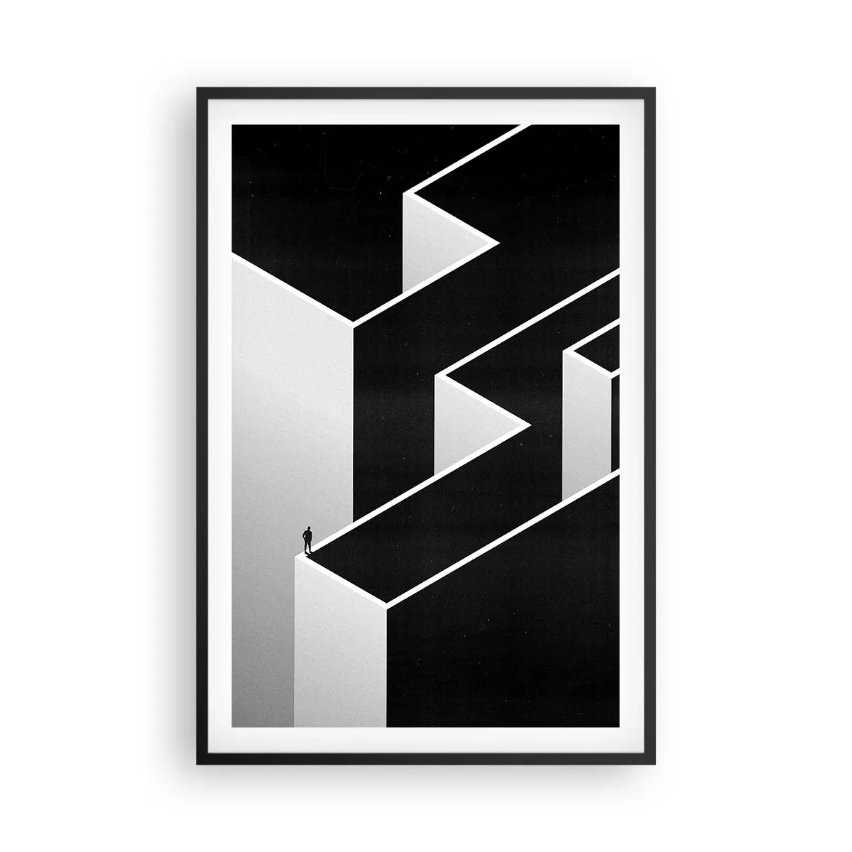 Poster in black frame - Solitude at the Top - 61x91 cm