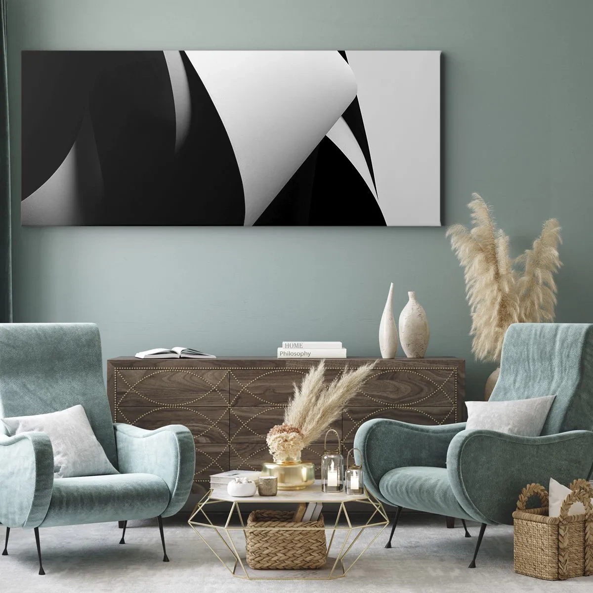 Canvas picture - Planes of Light Emerging from the Shadow - 160x50 cm