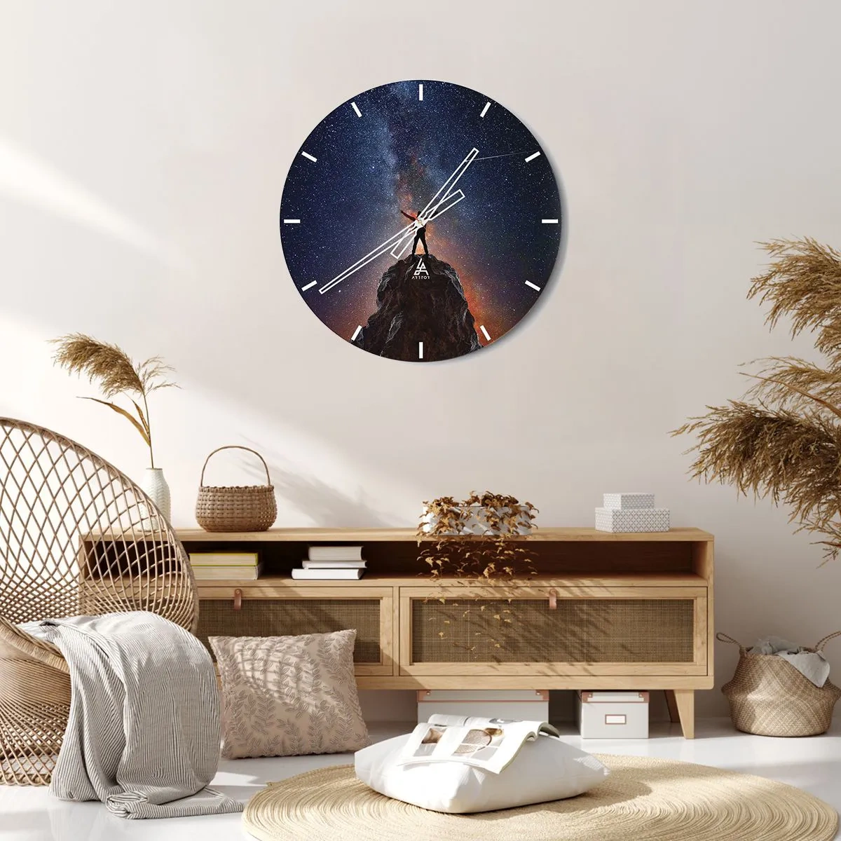 Wall clock - Clock on glass - Power Is with Me! - 40x40 cm