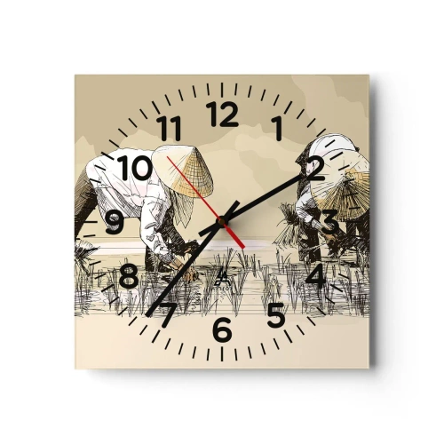 Wall clock - Clock on glass - Good Harvest - 30x30 cm