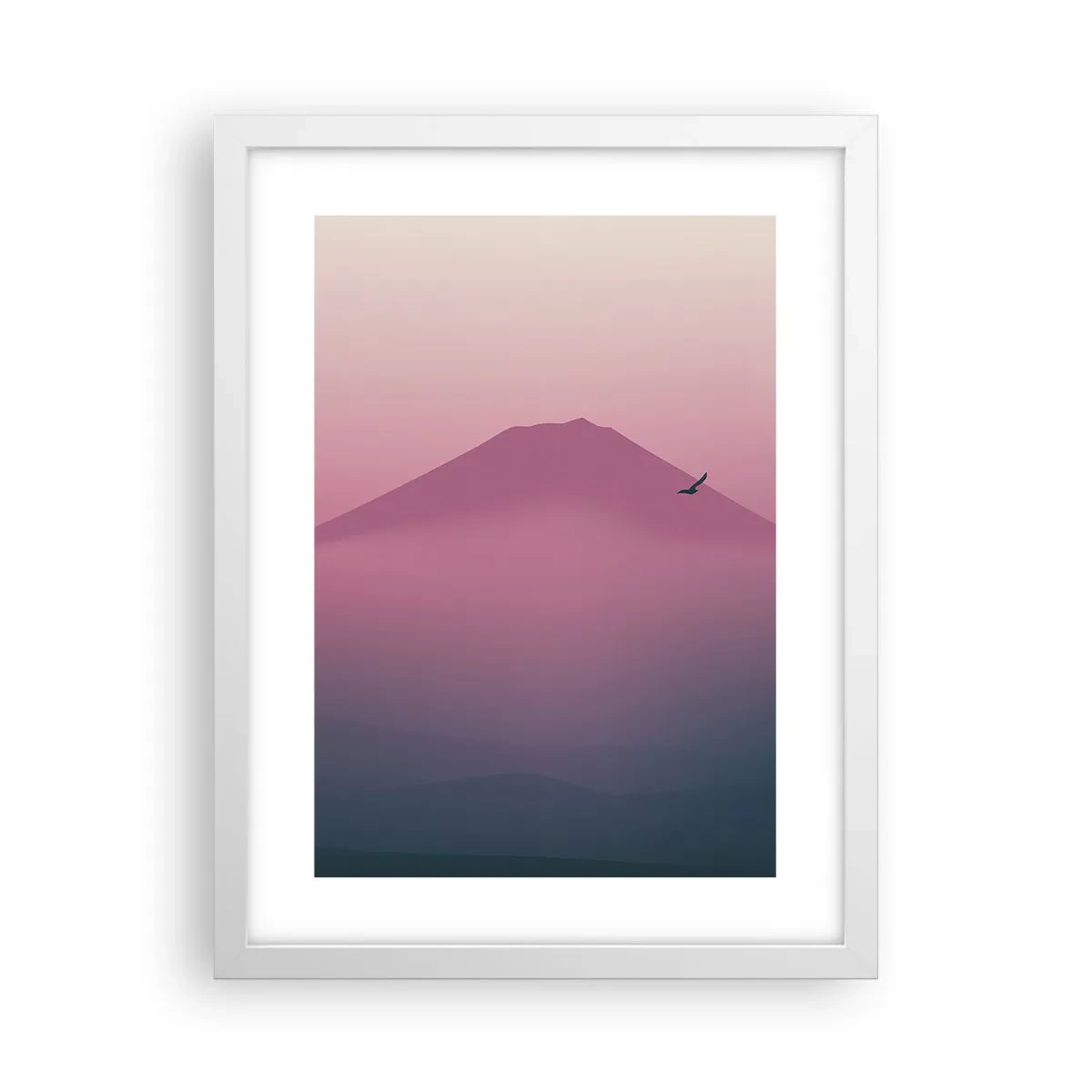 Poster in white frmae - Wanderers above Clouds - 30x40 cm