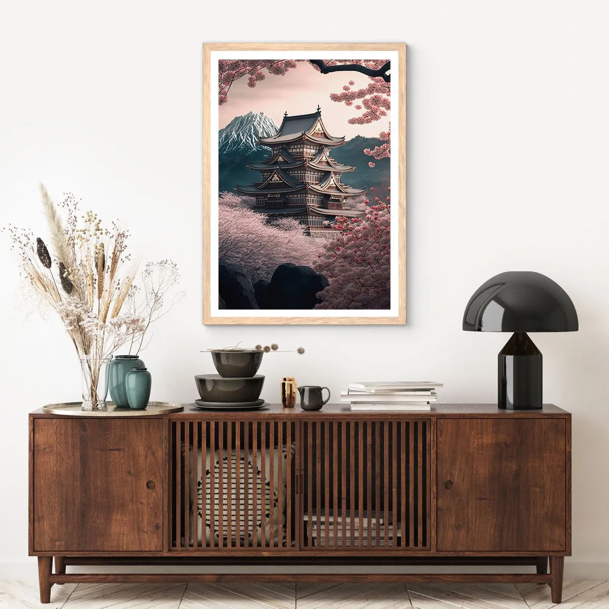 Poster in light oak frame - Land of Cherry Blossoms - 30x40 cm