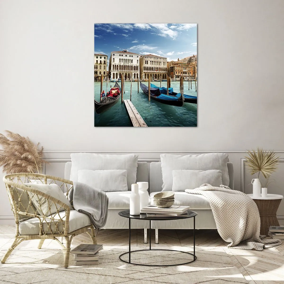 Glass picture - Palaces in Blue - 40x40 cm