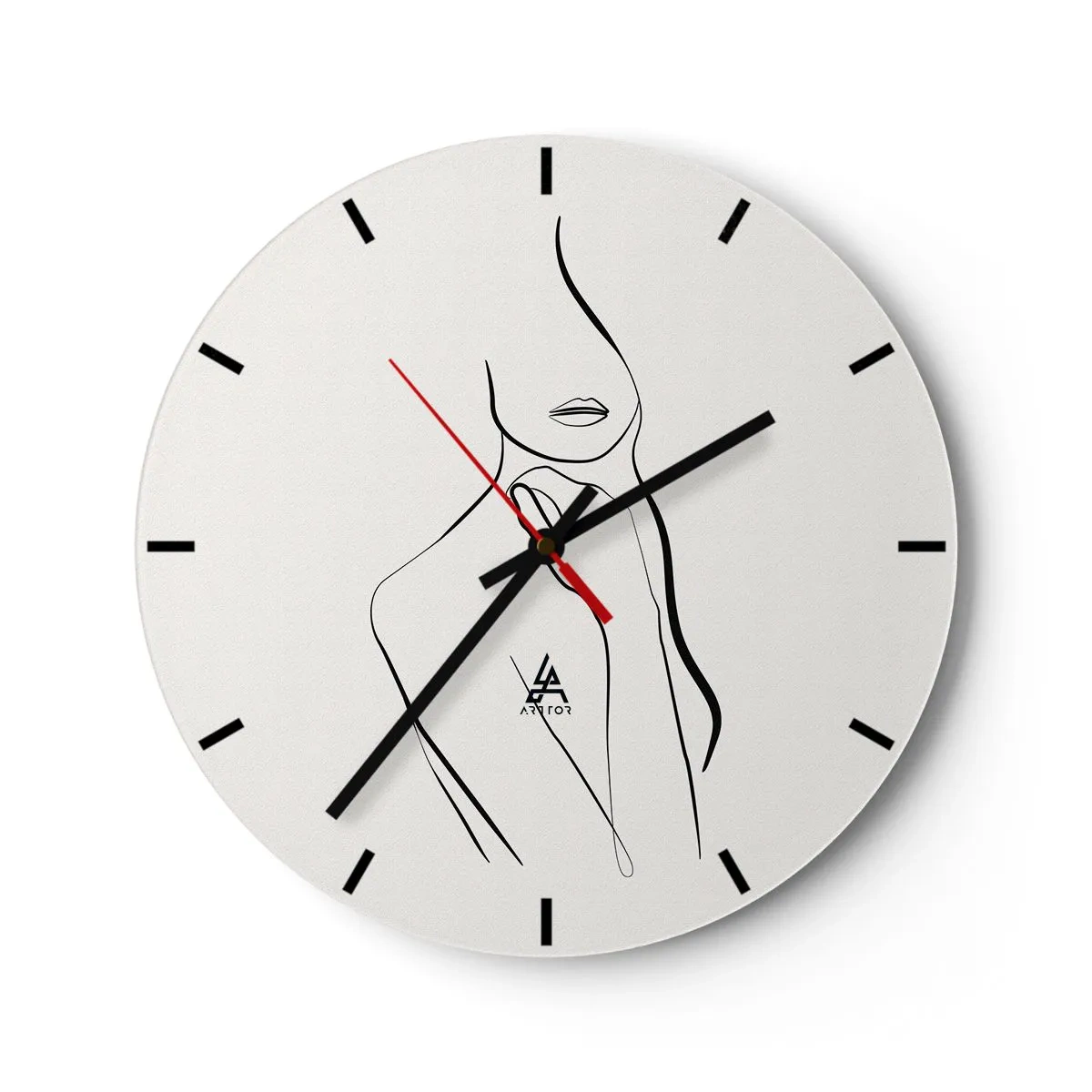 Wall clock - Clock on glass - Wave of Melancholy - 40x40 cm