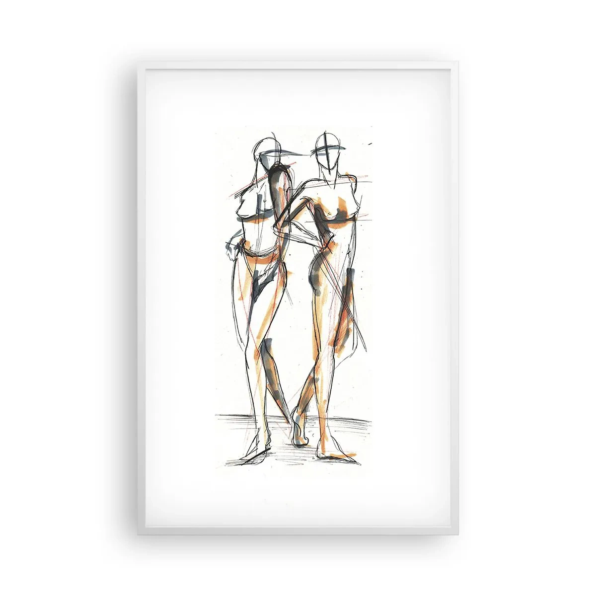 Poster in white frmae - Study of Grace - 61x91 cm
