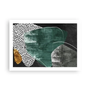 Poster - Colourful Abstract with a Golden Petal - 70x50 cm