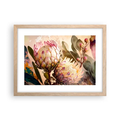 Poster in light oak frame - Tender Caress - 40x30 cm