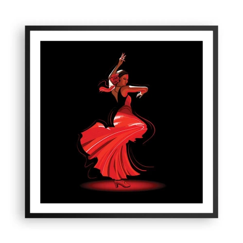 Poster in black frame - Fiery Spirit of Flamenco - 60x60 cm