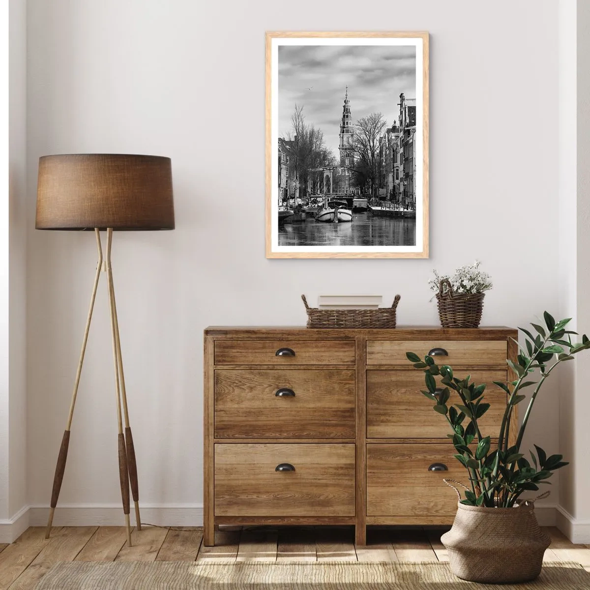 Poster in light oak frame - Amsterdam Atmosphere - 30x40 cm