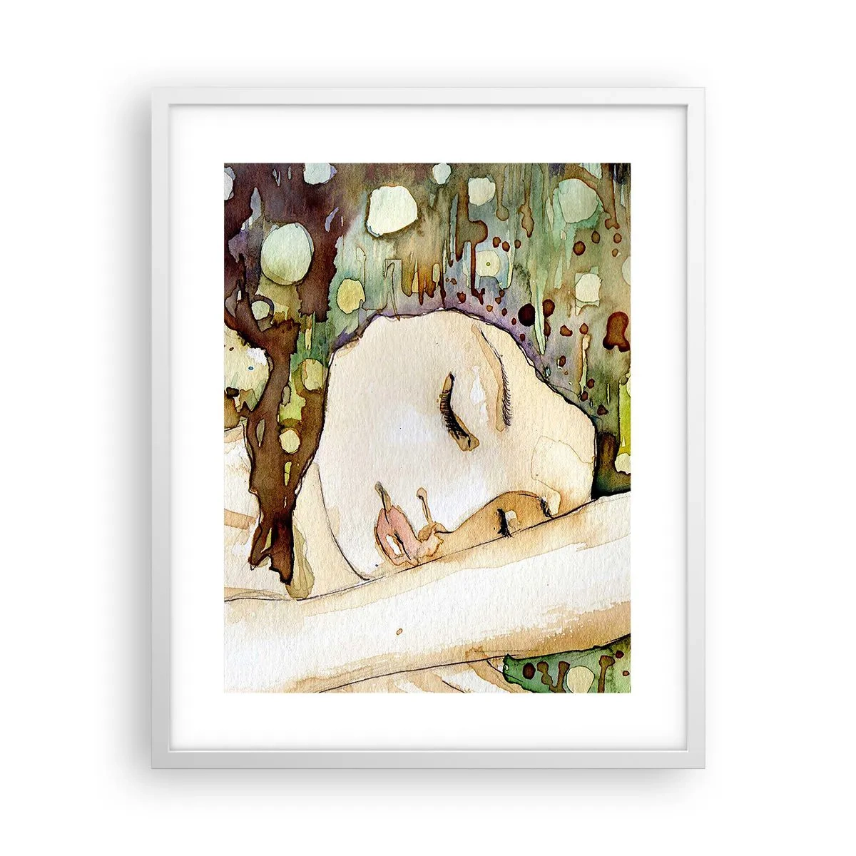 Poster in white frmae - Emerald and Violet Dream - 40x50 cm