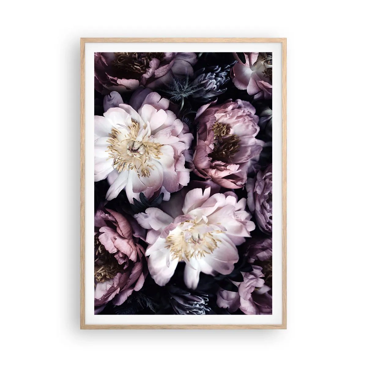 Poster in light oak frame - Old Style Bouquet - 70x100 cm