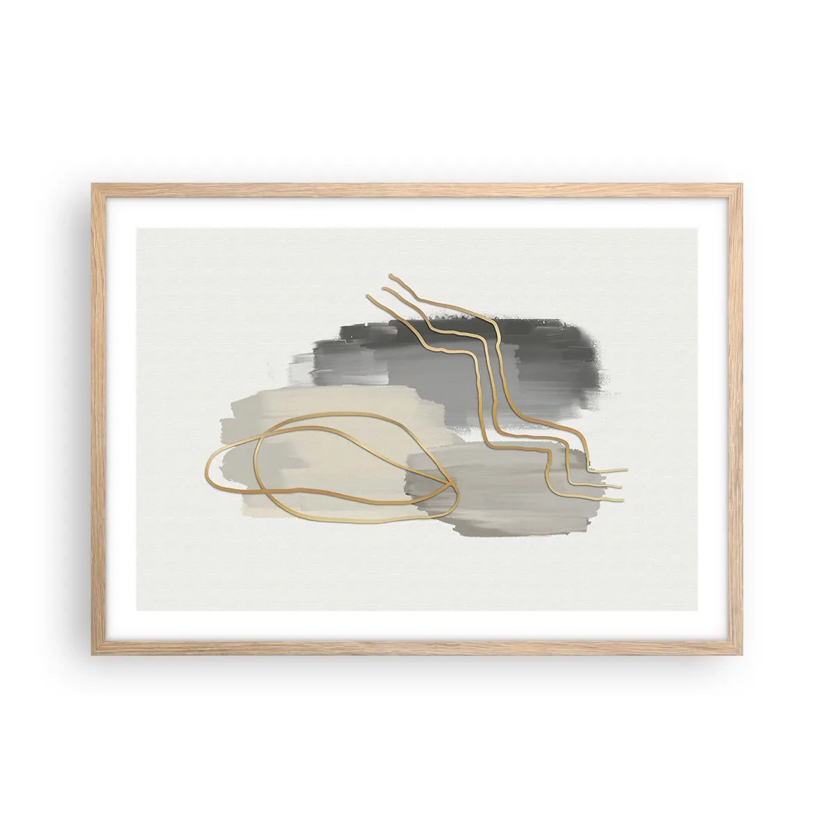 Poster in light oak frame - Persistance and Movement - 70x50 cm