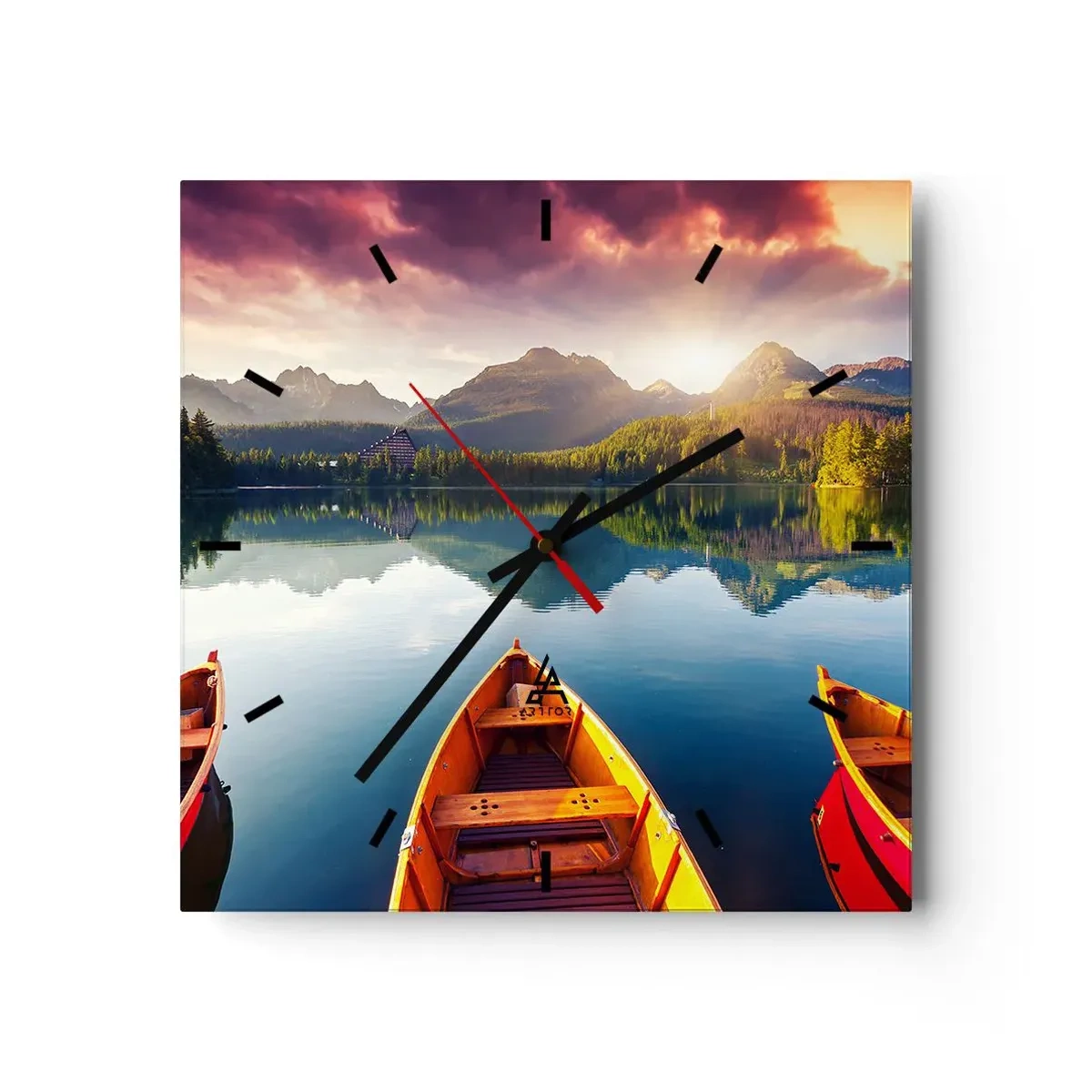 Wall clock - Clock on glass - Nothing against Nature - 30x30 cm