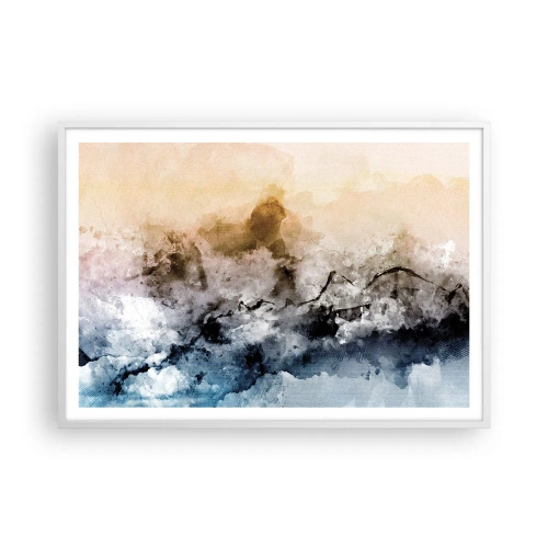 Poster in white frmae - Drowned in Fog - 100x70 cm