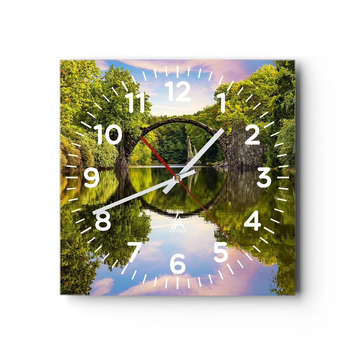 Wall clock - Clock on glass - At the Crossroads of Two Worlds - 40x40 cm