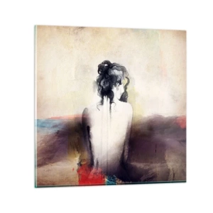 Glass picture - Gentle Lines, Oval Shapes - 30x30 cm