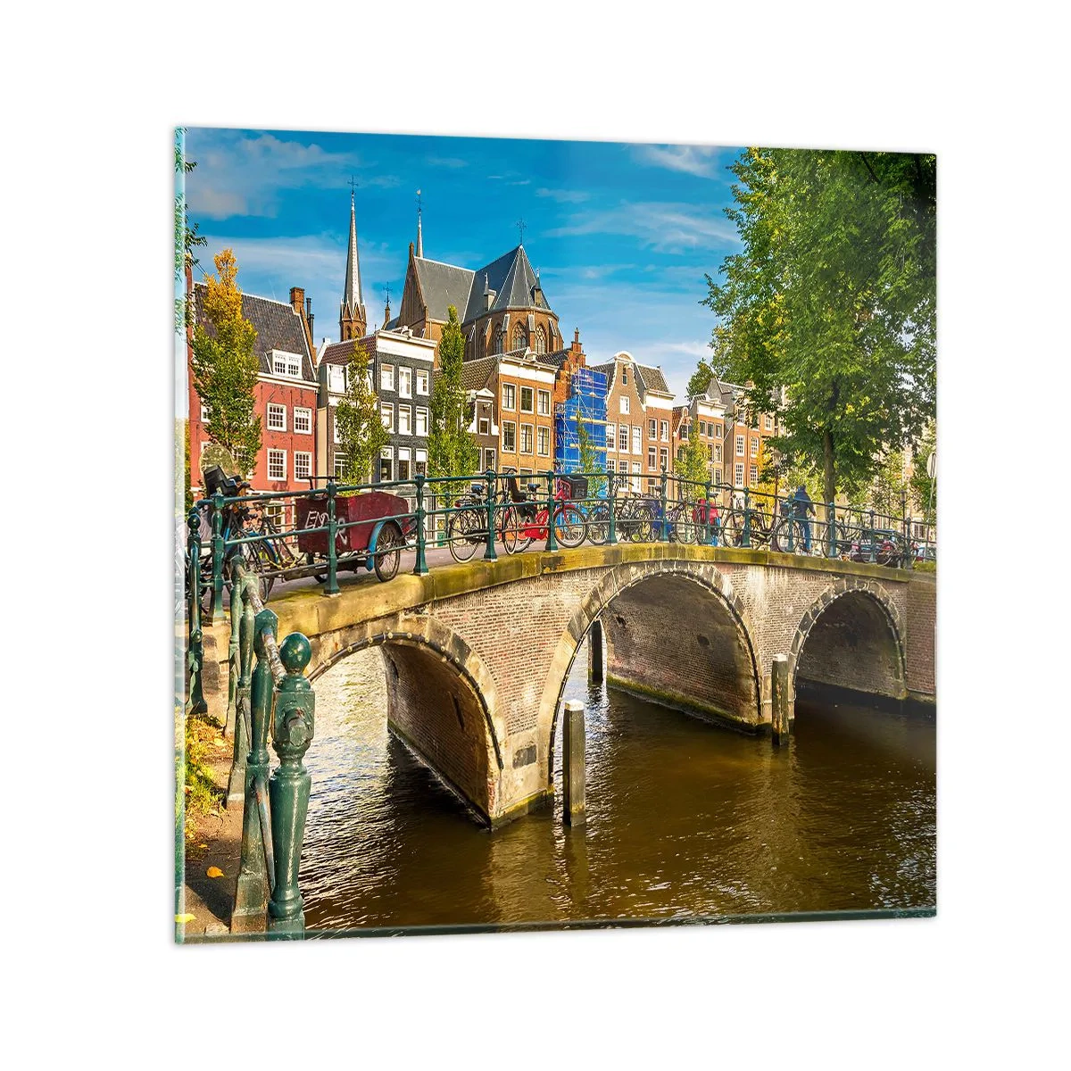 Glass picture - Spring over the Canal - 30x30 cm