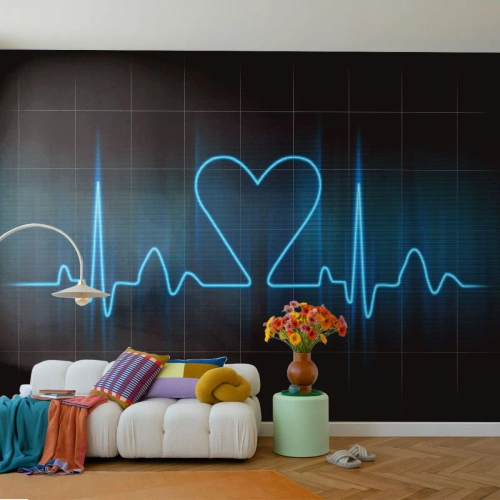 Photo Wallpaper Premium Canvas - In a Heartbeat - Graphics, Heart, Piece - 100x70 cm