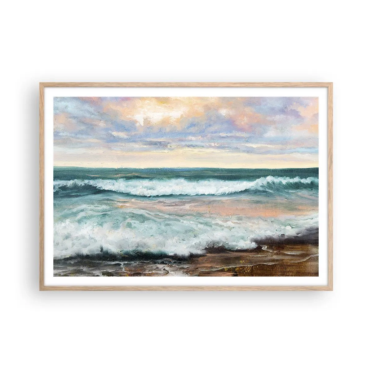 Poster in light oak frame - Here You Will Smooth Your Soul - 100x70 cm