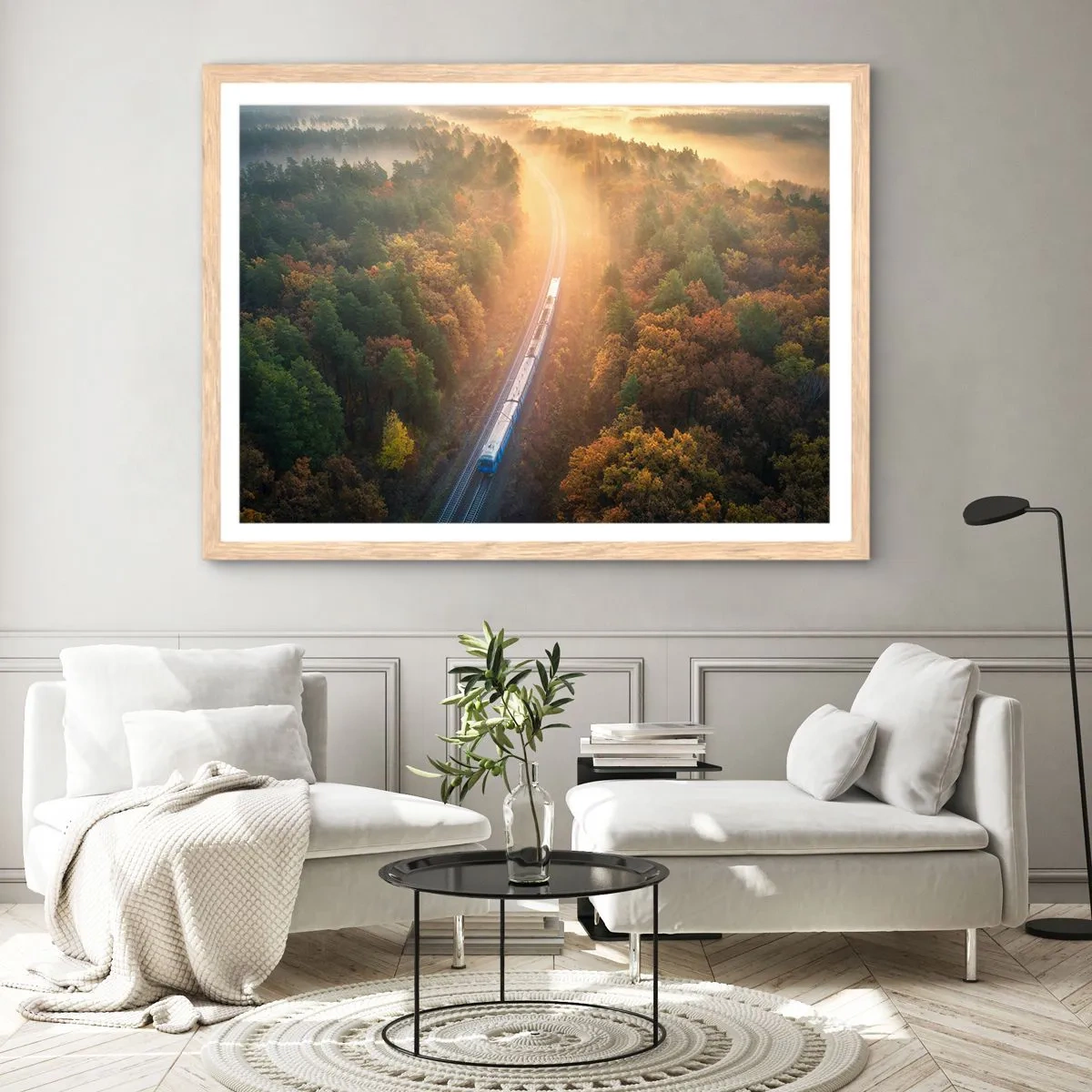 Poster in light oak frame - Autumn Trip - 40x30 cm