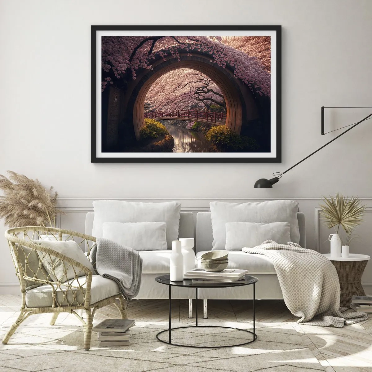 Poster in black frame - Japanese Spring - 91x61 cm