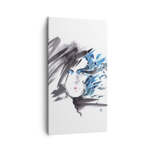 Canvas picture - Sensual Portrait in Grey and Blue - 45x80 cm